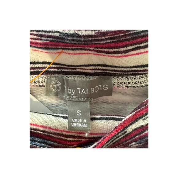 T by Talbots Womens Red & Gray Stripe Tunic Top Size Small - Picture 3 of 7